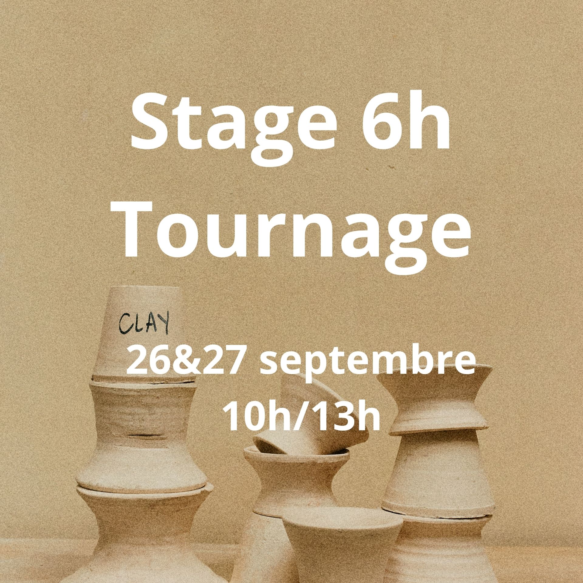 Stage 6h Tournage - 26&27 septembre de 10h à 13h